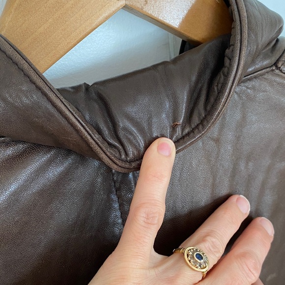 Danier Women’s Vintage Dark Brown Leather Coat Long Boho Casual western - Picture 10 of 17